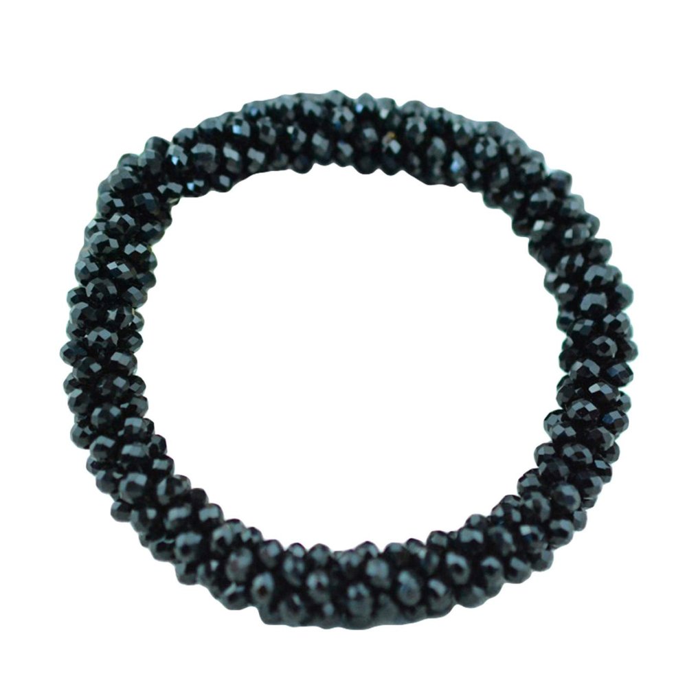 Bohemian Simple Bracelet Summer Party Gift, Shiny Rhinestone Elastic Bracelet Bangle Hair Rope Hairband Nepal Women Jewelry - 4