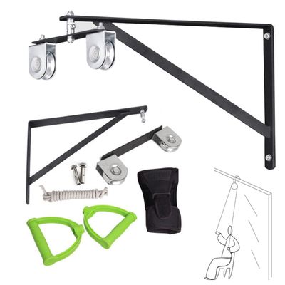 BrightFootBook Shoulder Pulley with Door Bracket, Double Exercise Pulley for Shoulder Rehab, with Glove, 360rotation, the Metal Pulley is Stronger, for Back Workout & Arm Exercise,A