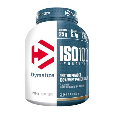 Dymatize ISO 100 Hydrolyzed Cookies & Cream 2264g - Whey Protein Hydrolysat + Isolat Powder