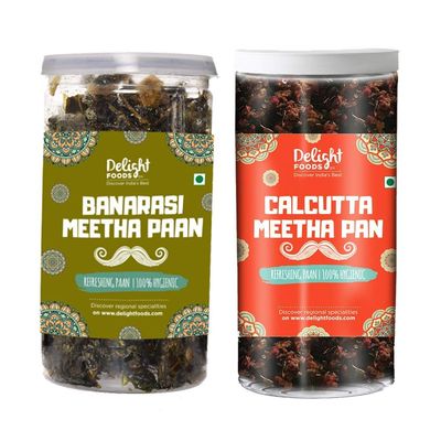Delight Foods Mukhwas Banarasi Meetha Paan (Without Supari & Areca Nut) (Calcutta Paan 100g + Banarasi Paan 100g)