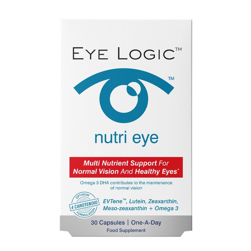 Eye logic Nutri Eye | Supports Macular & General Eye Health | High Levels of Macular Carotenoids | Omega 3, Vitamin C, Zinc, Copper, B Vitamins and Grape Seed | One A Day | 30 Capsules