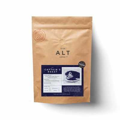 Altitude Coffee London - The Captain's Roast Espresso Coffee Blend, Chocolate/Orange/Walnut, Medium/Dark Roast, Whole Beans (1kg)