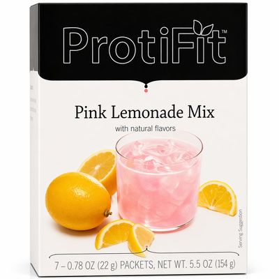 ProtiFit - Fruit Flavoured Protein Powder, 15g Protein, Low Calorie, Sugar Free, Ideal Protein Compatible, 7 Servings Per Box (Pink Lemonade)