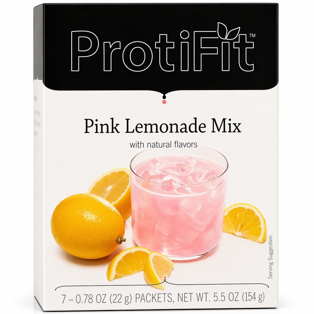 ProtiFit - Fruit Flavoured Protein Powder, 15g Protein, Low Calorie, Sugar Free, Ideal Protein Compatible, 7 Servings Per Box (Pink Lemonade)