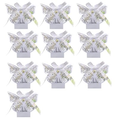 dragonaur-home decor Gift Box Lightweight Exquisite Delicate Candy Case with Ribbon Eye-catching White
