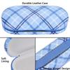 Muf 2 in 1 Contact Lens Case and Glasses Case,Double Sided Dual Use Design,Leak Proof & Portable,Tweezer and Contact Lens Solution Bottle Included for Travel Kit(Blue Plaid) view 3