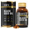 Rawya Black Seed Oil - 120 Softgel Capsules, Cold-Pressed Nigella Sativa, Pure Black Cumin Seed Oil, Rich in Omega Fatty Acids, Cumin Seeds for Radiant Skin & Hair Nourishment - 500mg Each view 1