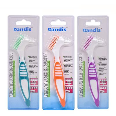 Angzhili 3 Pack Denture Cleaning Brush,ABS Portable Denture Brush for Denture Care (3)