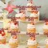 40PCS Galentines Day Cupcake Toppers Decorations, Red Glitter Happy Galentines Day Cupcake Toppers for Galentine's Day Decoration, Friends Galentines Party Decor, Valentines Day Party Decorations view 2