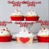 40PCS Galentines Day Cupcake Toppers Decorations, Red Glitter Happy Galentines Day Cupcake Toppers for Galentine's Day Decoration, Friends Galentines Party Decor, Valentines Day Party Decorations view 4