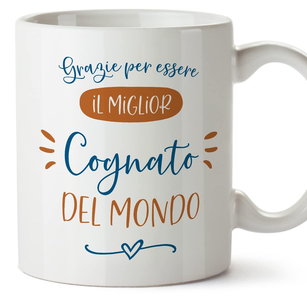 MUGFFINS Brother-in-Law Mug - in Italian - Grazie Migliore FAMIGLIA - Funny Gift - Ceramic 11oz Mug