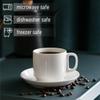 BTaT- Stackable Tea Cups and Saucers, White, Set of 6 (8 oz), Cappuccino Cups, British Coffee Cups, Porcelain Tea Set view 4