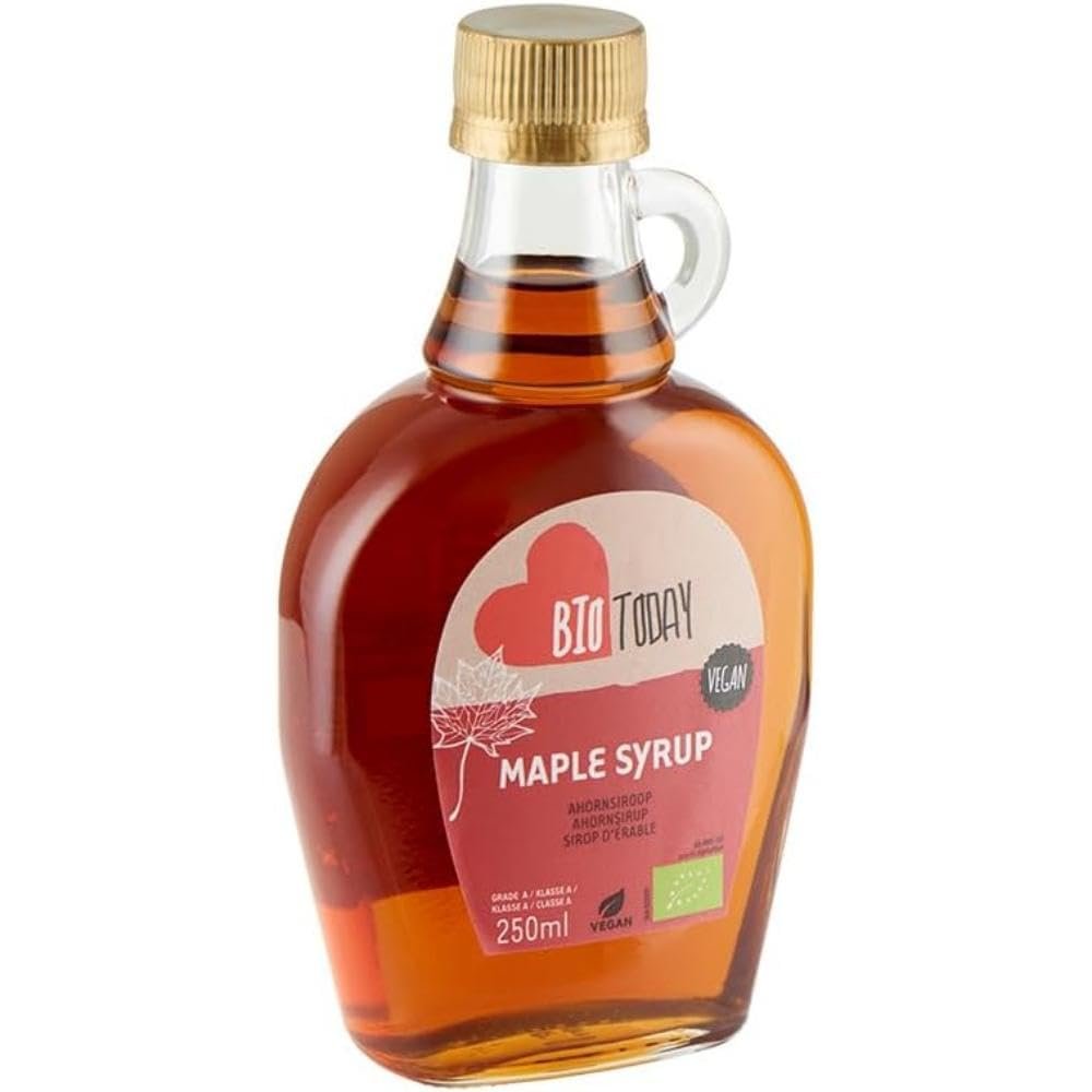 BioToday - Maple Syrup, Organic Sweetener with Light Caramel Taste, Use for Yoghurt, Smoothies, Coffee or Sweet Baked Goods, Healthy Nutritionals, Vegan Friendly 250g