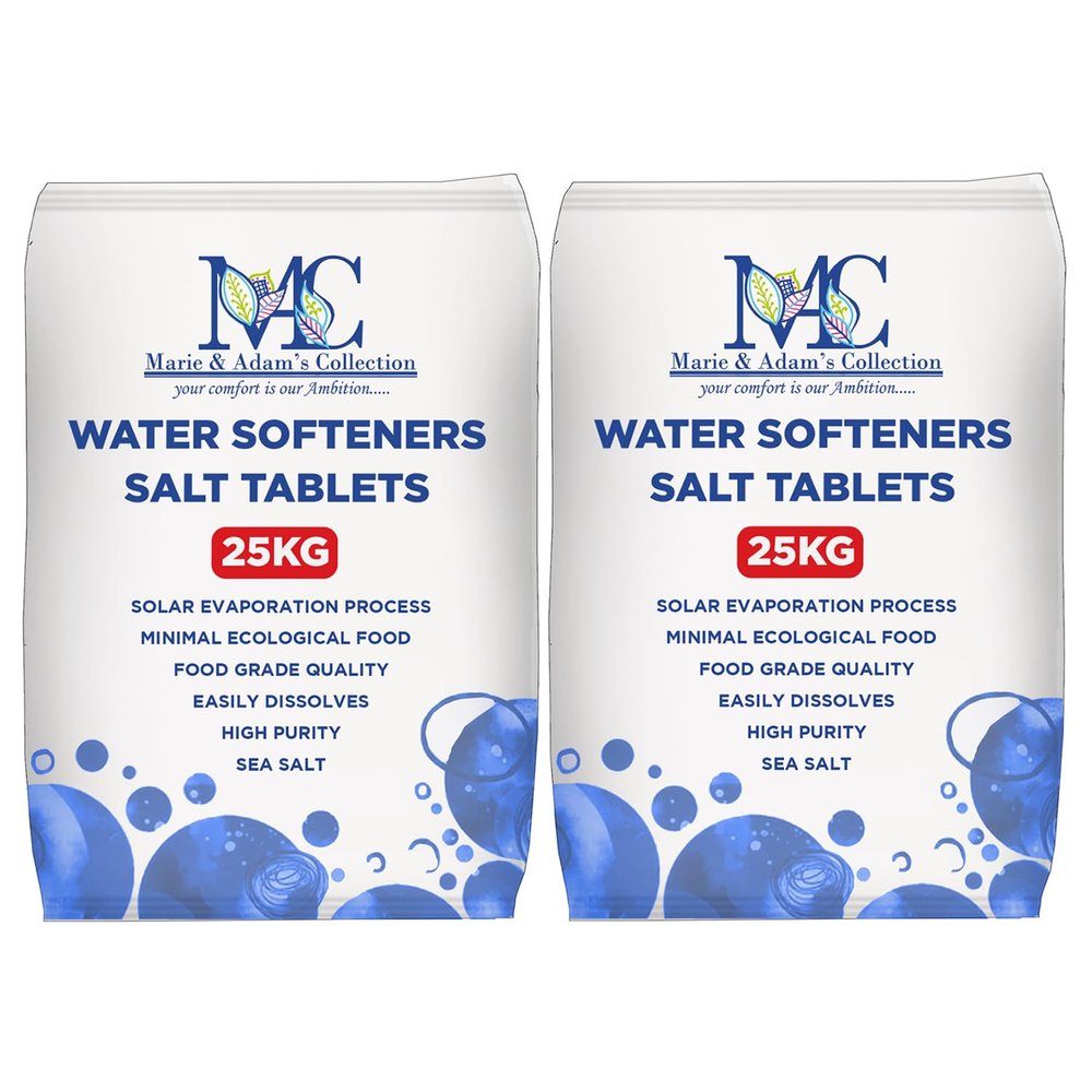 MAC 25 Kg Salt Tablets | Water Softener | Food Grade | Compatible to All Water Softener Machines 100% Genuine British Salt Tablets (2 Bags)