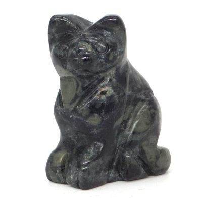 1.5" Cat Statue Stone Carving Natural Gemstone Crystal Quartz Chakra Animal Figurine Home Decoration 1pc,Kambaba Jasper