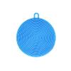 1 Pcs Food-Grade Round Antibacterial Silicone Cleaning Sponge Dish Scrubber Dishwashing Better Sponges-Household Cleaning Brush Sponges (Blue) view 1