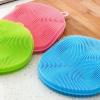1 Pcs Food-Grade Round Antibacterial Silicone Cleaning Sponge Dish Scrubber Dishwashing Better Sponges-Household Cleaning Brush Sponges (Blue) view 4
