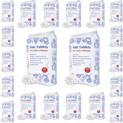 HSD 25 Kg Salt Tablets Water Softener Food Grade Compatible to All Water Softner Machines Food Grade 100% Genuine British Salt Tablet Of Premium Quality Best For Laundry Kitchen Dish Washing (20)