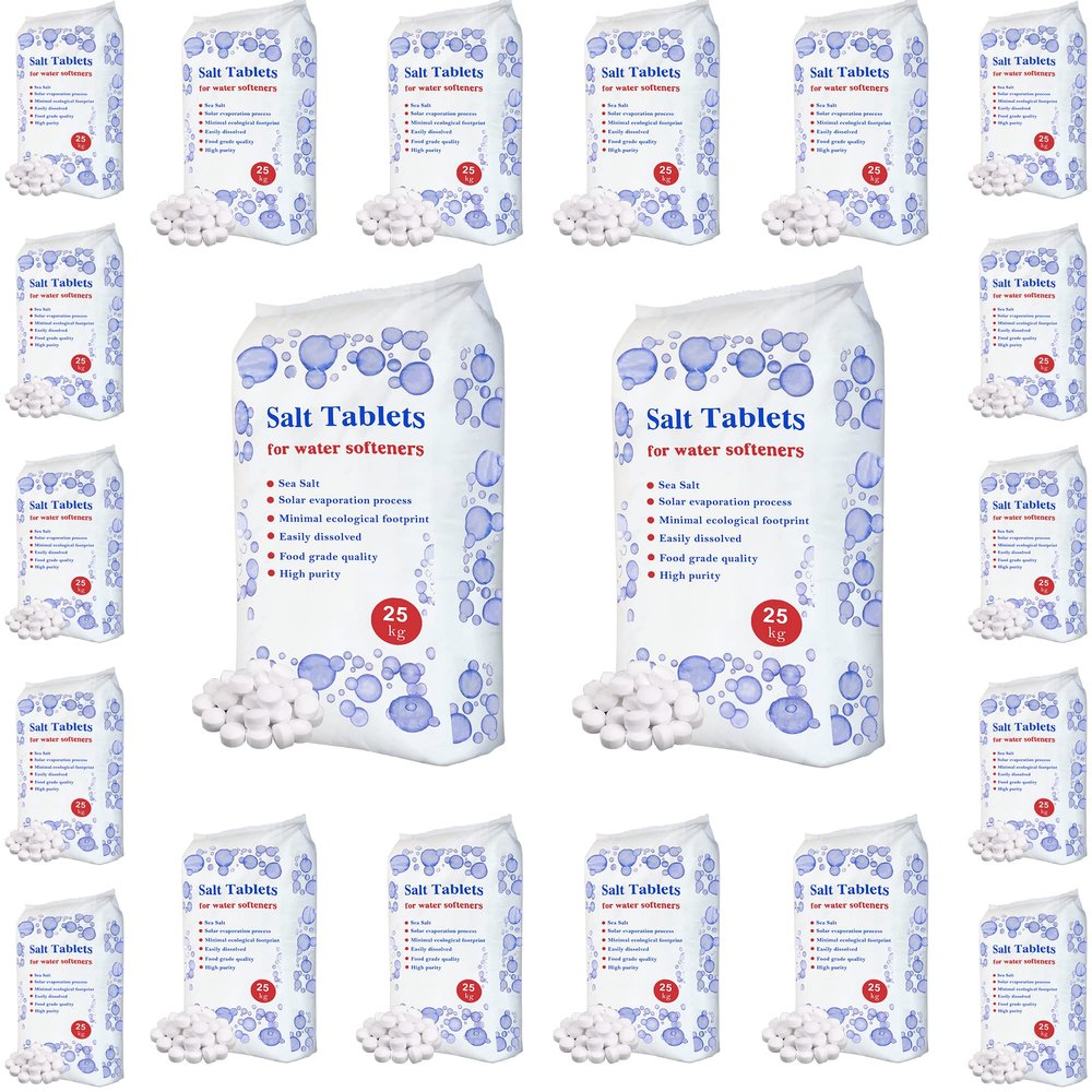 HSD 25 Kg Salt Tablets Water Softener Food Grade Compatible to All Water Softner Machines Food Grade 100% Genuine British Salt Tablet Of Premium Quality Best For Laundry Kitchen Dish Washing (20)