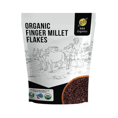 B&B Finger Millet (Ragi) Flakes (Poha) / Millet Flakes for Breakfast / Cereal Flakes, 500 g (17.63 OZ) - USDA Certified