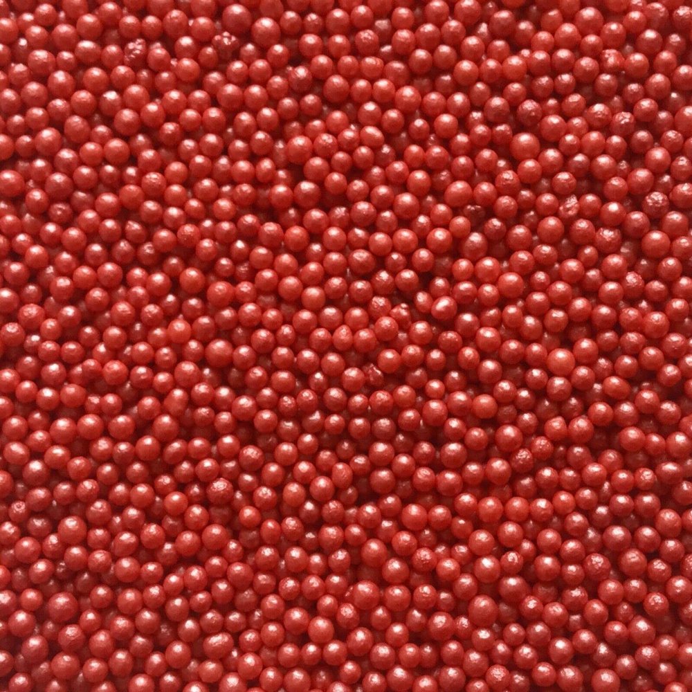 Vision4ever 75 Gram Red Glimmer Pearls Color Party Treats Cupcake Sprinkles Edible Sugar Xmas Cupcake Cake Toppers Decoration With Attractive Looks