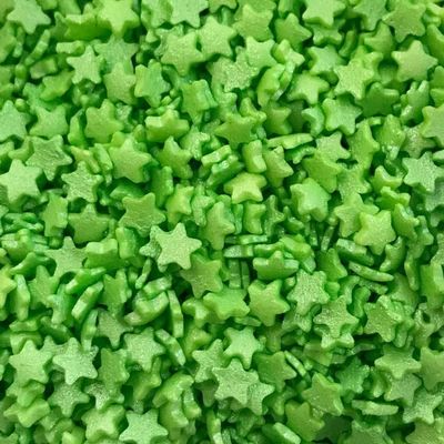 Vision4ever 100 Gram Green Color Party Cupcake Sprinkles Edible Mini Glimmer Stars Cake Toppers Decorations Birthday With Attractive Looks