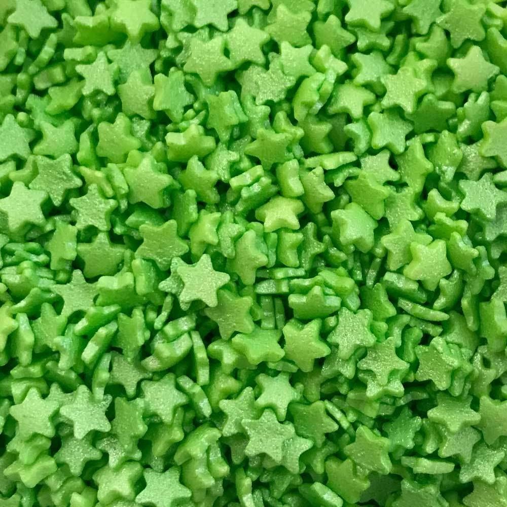 Vision4ever 100 Gram Green Color Party Cupcake Sprinkles Edible Mini Glimmer Stars Cake Toppers Decorations Birthday With Attractive Looks