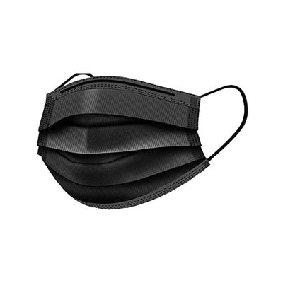 2 UR DOOR 50 Pack Protective Disposable Face Masks - Black, 3-Layer Facial Cover with Elastic Ear Loops, Comfortable Universal 3D Design for Regular Use, Home, Office