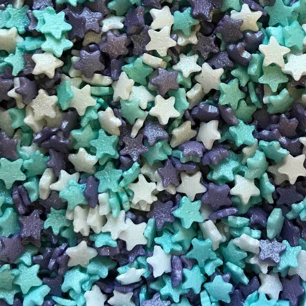 Vision4ever 100 Gram Ice Color Party Cupcake Sprinkles Edible Mini Glimmer Stars Cake Toppers Decorations Birthday With Attractive Looks
