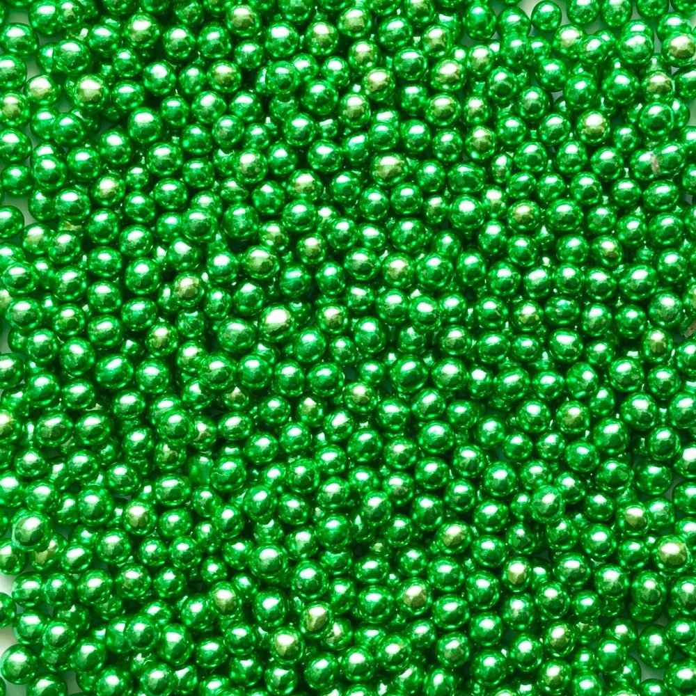 Vision4ever 50 Gram Green Pearls Color Party Treats Cupcake Sprinkles Edible Sugar Xmas Cupcake Cake Toppers Decoration With Attractive Looks