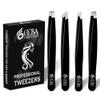 OCBA Tweezers for Facial Hair Women & Men for Precise Grooming of Eyebrows - Professional Stainless Steel Black Color Coated Eyebrow Tweezers for Ingrown Hair on Nose Ear (Black) view 1