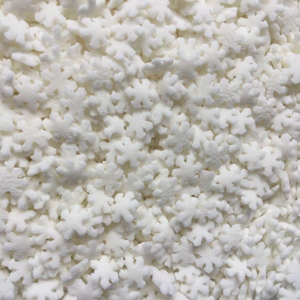 Vision4ever 75 Gram White Snowflake Color Party Treats Cupcake Sprinkles Edible Sugar Xmas Cupcake Cake Toppers Decoration With Attractive Looks