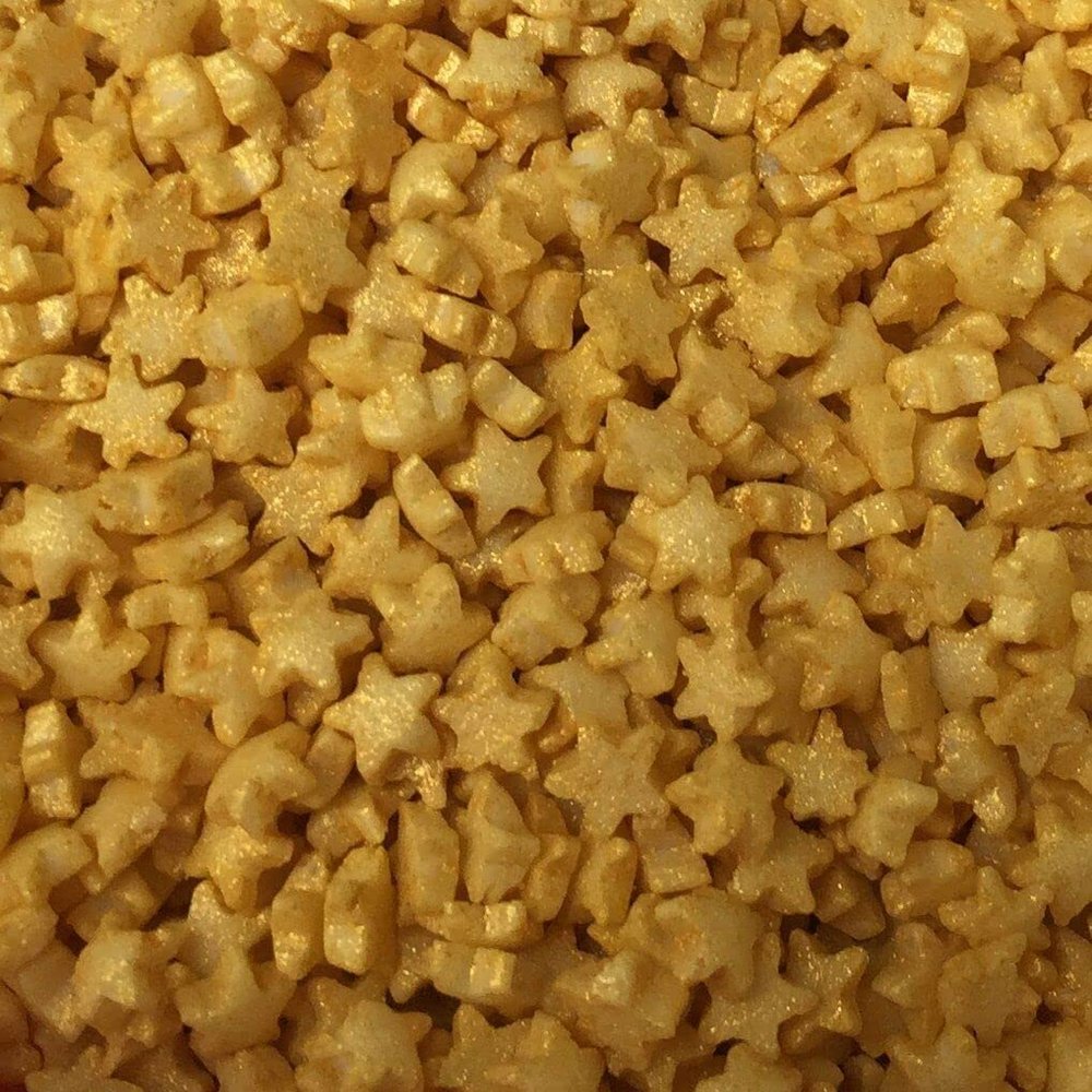 Vision4ever 50 Gram Gold Color Party Cupcake Sprinkles Edible Mini Glimmer Stars Cake Toppers Decorations Birthday With Attractive Looks
