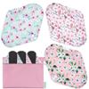 Wegreeco Reusable Menstrual Pads - Soft Cloth Sanitary Pads & Panty Liners - 6 Pack with 1 Cloth Mini Wet Bag (L, Cherry Blossoms) view 1