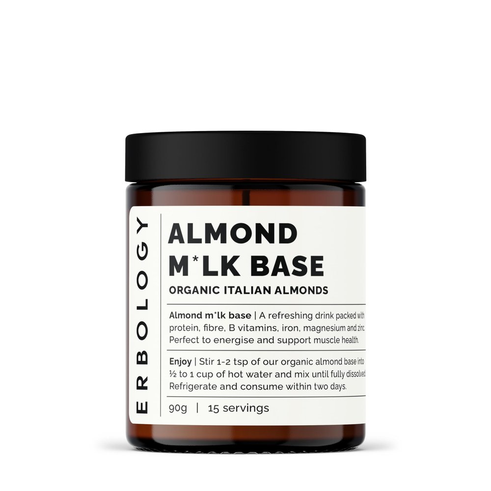Erbology Organic Almond Milk Base 90g - Cold-pressed from Small-batch Fresh Almonds - 3:1 Extraction Ratio - Straight from Farm in Italy - Non-GMO