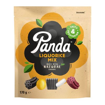 Panda  | Natural Liquorice Mix | Licorice Sweet Made with Natural Flavours | Mix of Six Delicious Flavours | The Real Taste of Liquorice Sweets Since 1927 | 170 G