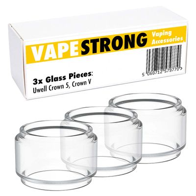 VAPESTRONG 3X Spare Bubble Glass for UWELL Crown 5 Tank Bulb Glass Spare Tubes Fat Boy Fatboy