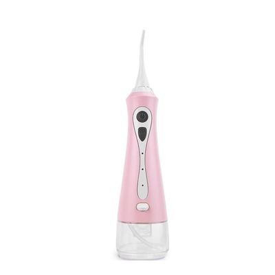 Bestgift Water Flossers for Teeth Cordless,Portable and USB Rechargeable IPX7 Waterproof Water 230ML 3 Modes 4 Jet Tips Water Flossing for Teeth Cleaning for Travel Home -White - Pink