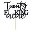 Unoggsor Twenty Nine Cake Topper - Happy 29th Birthday Cake Decor - Cheers to 29 Years Birthday Party Decorations Supplies, Black Glitter view 2