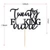 Unoggsor Twenty Nine Cake Topper - Happy 29th Birthday Cake Decor - Cheers to 29 Years Birthday Party Decorations Supplies, Black Glitter view 3