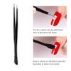 2 PCS Nail Art Tweezers, Straight and Curved Tip Tweezer Rhinestone Stickers Picker Pointed Tweezers for Craft, Makeup Tools - Black view 4