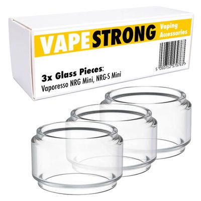 VAPESTRONG 3X Spare Bubble Glass for VAPORESSO NRG Mini, NRG S Mini Tank Bulb Glass Spare Tubes. Fat Boy Fatboy