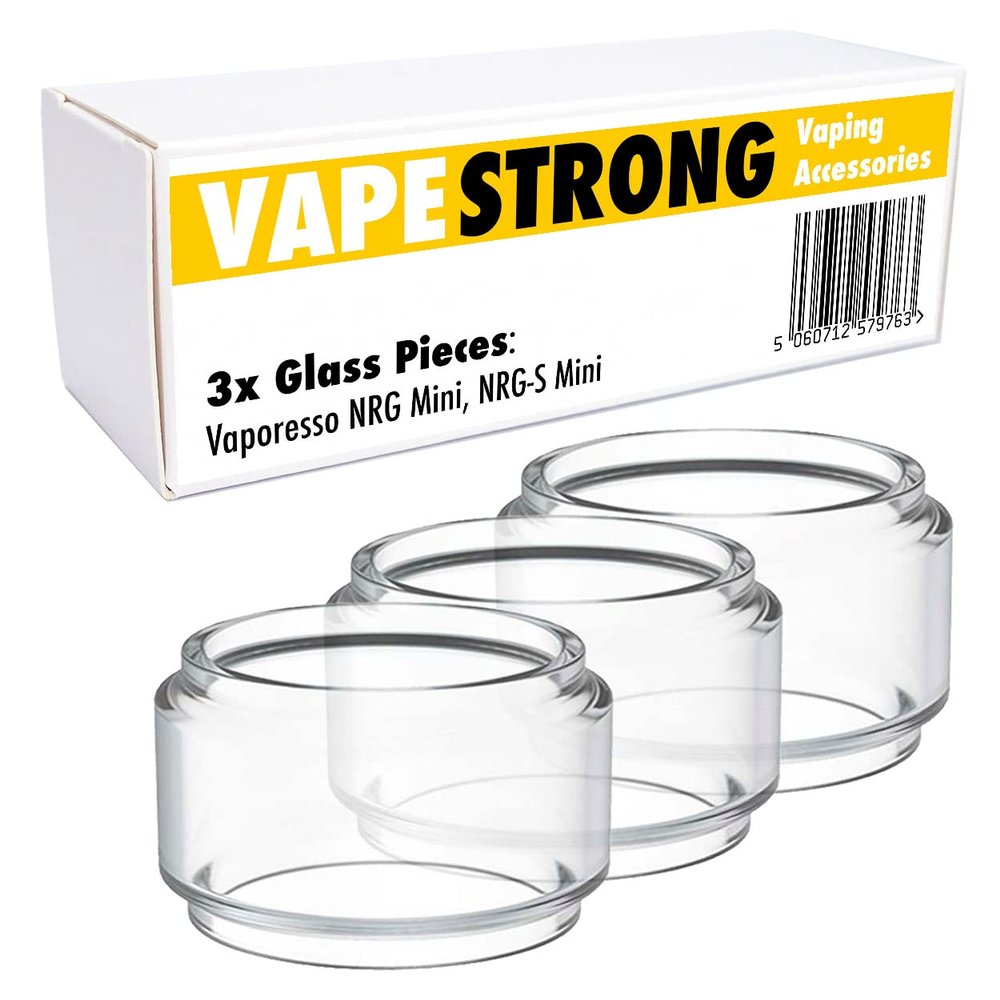 VAPESTRONG 3X Spare Bubble Glass for VAPORESSO NRG Mini, NRG S Mini Tank Bulb Glass Spare Tubes. Fat Boy Fatboy