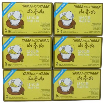 96 Yamamotoyama Hoji Cha Japanese Roasted Green Tea Bags - Six packs of 16 bags