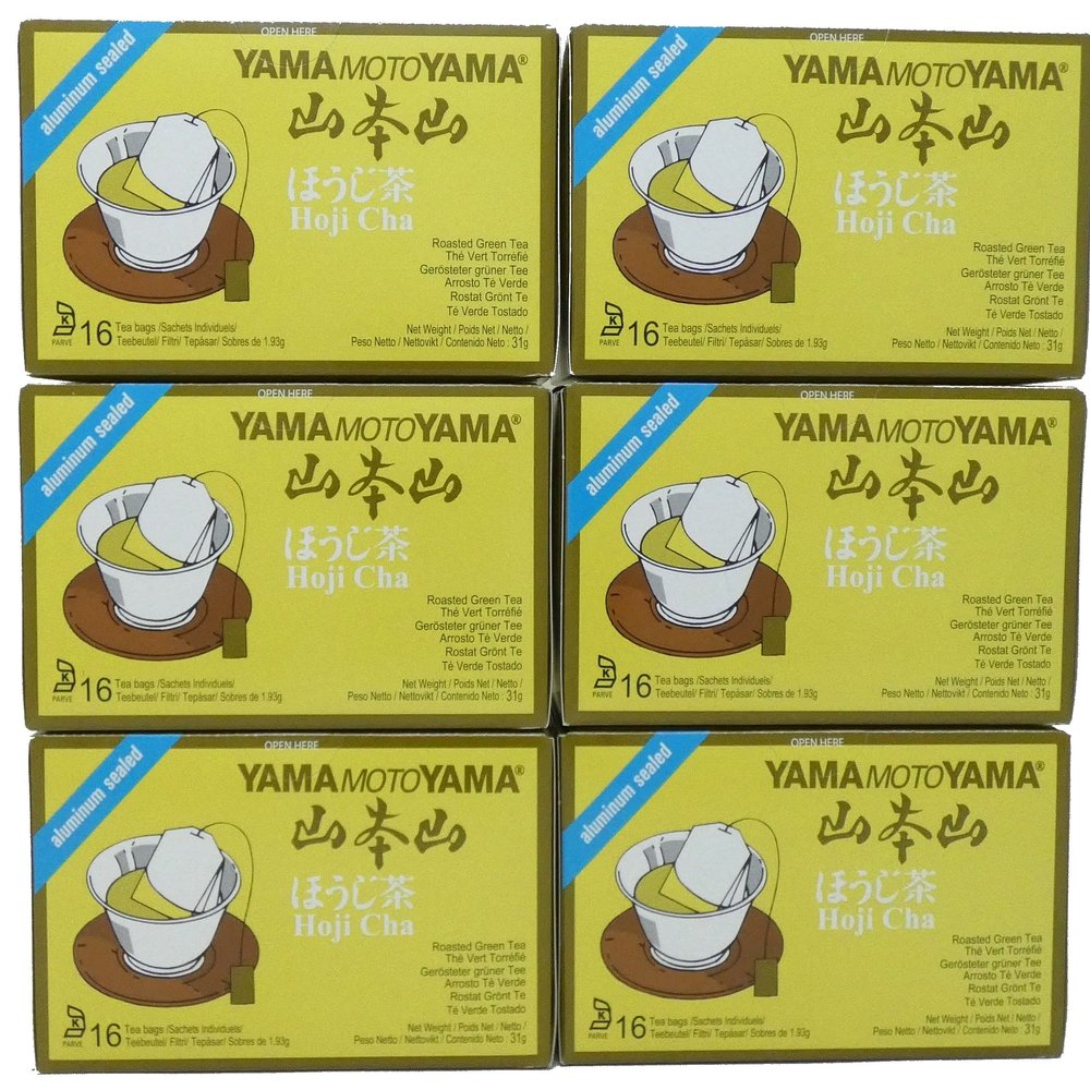 96 Yamamotoyama Hoji Cha Japanese Roasted Green Tea Bags - Six packs of 16 bags