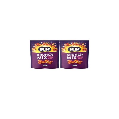 2 x Kp Krunch Mix Texas BBQ Peanut & Snack Mix Flavour 105g (Contains Roasted Peanuts, Corn Snacks & Coated Peanuts)