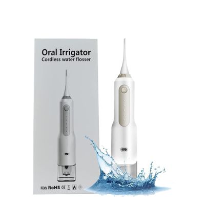 Bestgift Water Flosser for Teeth,Cordless Dental Oral Irrigator with 5 Modes 3 Replaceable Jet Tips and 170 ML Water Tank,Electric Rechargeable IPX7 Waterproof for Home/Travel/Tooth Braces Care