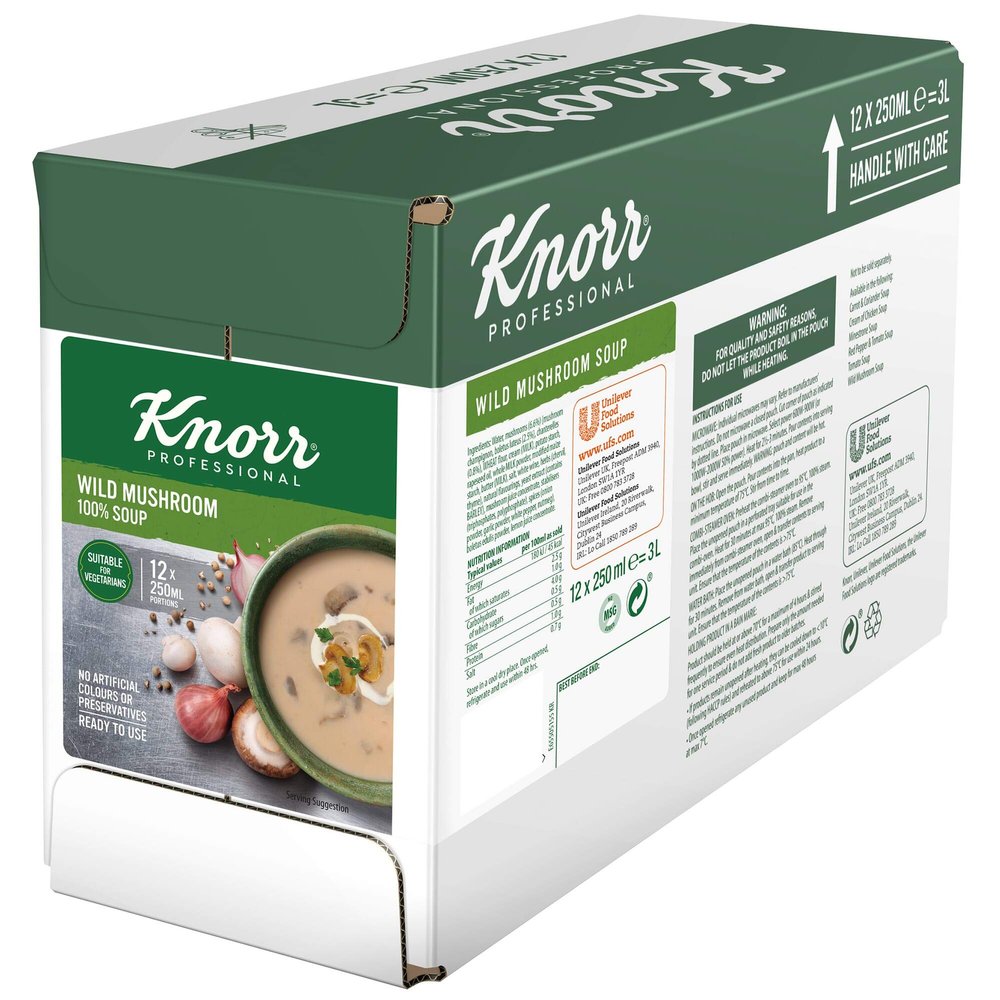 Knorr Professional 100% Wild Mushroom Soup Pouches - 12x250ml