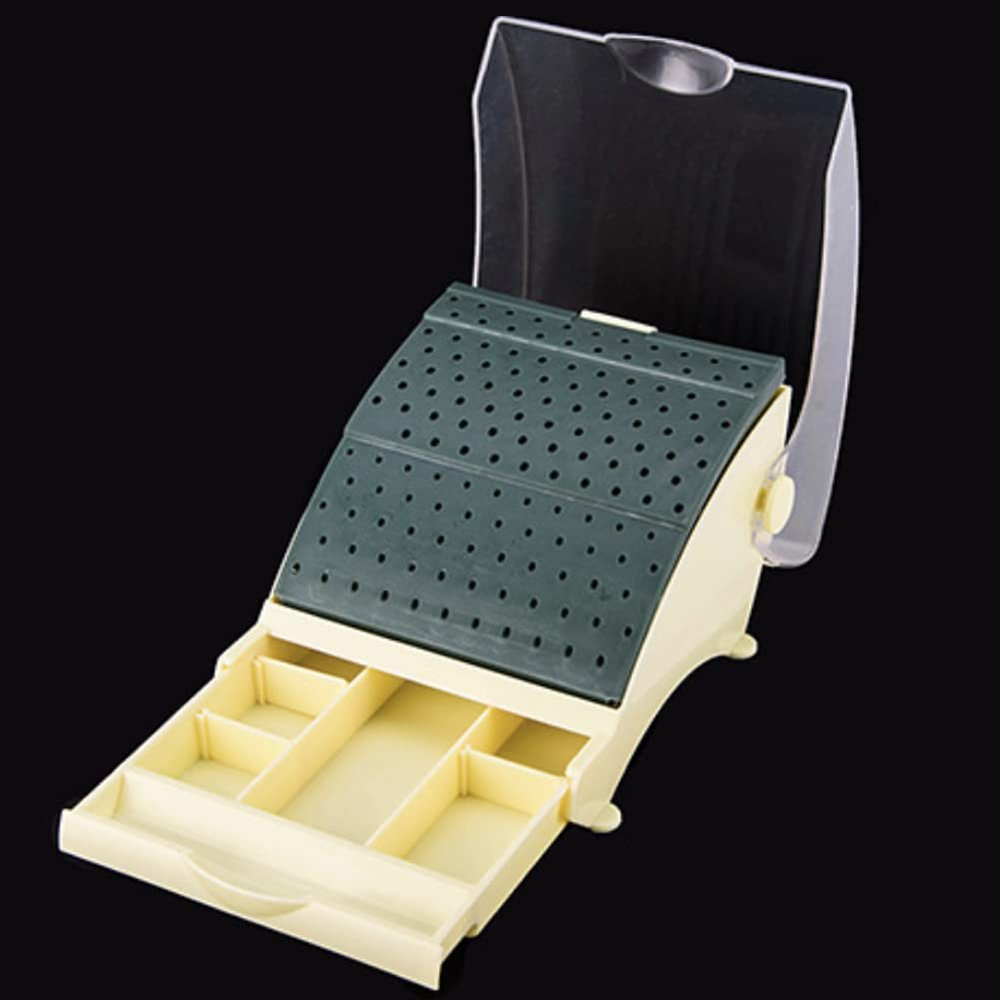 142 Holes Dental Bur Holder Box with Cover and Drawer Burs Block Station Organizer Case Dentist Retainer Case for Bur, Plisher, File