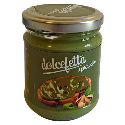Dolcefette Stretchy Pistachio Cream 180g - Creamy Sweet Cream with Tapered and Roasted Pistons - Ideal for Slices Biscuits or Brioches